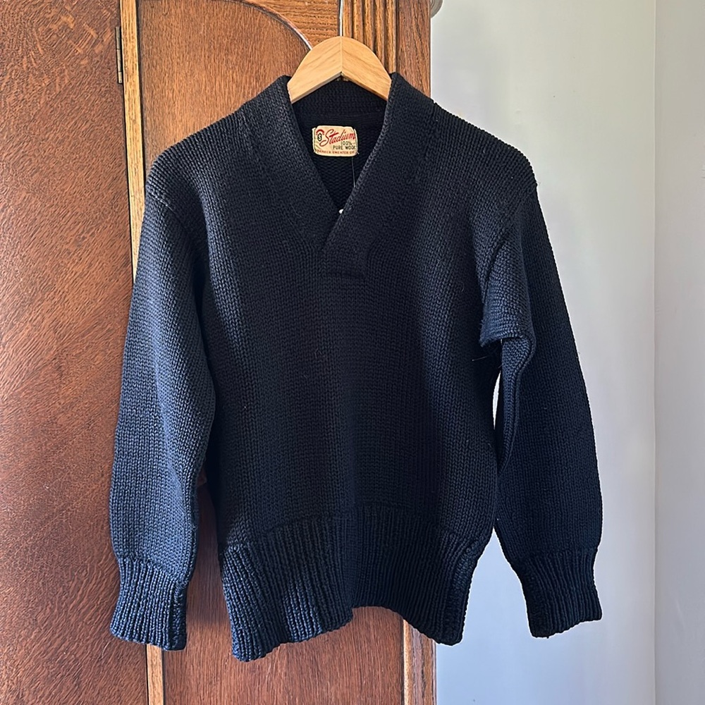Vintage 100% Pure Wool Stadium Sweater Shaker Co
